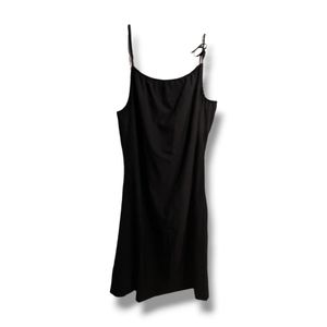310 MOOD Black Slip Dress with Adjustable Spaghetti Straps One Size
